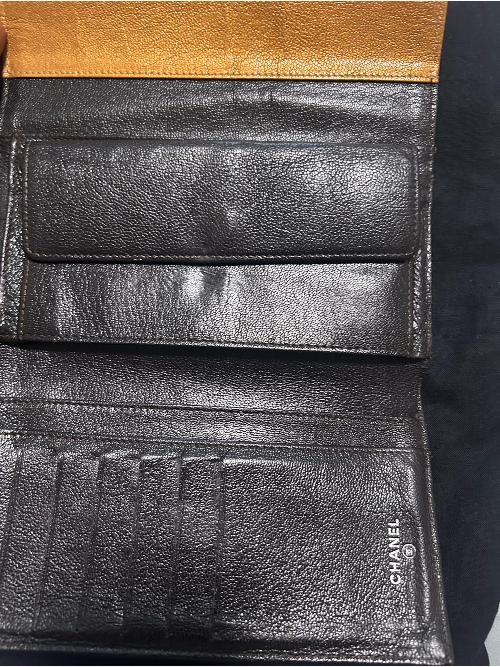 CHANEL Quilted Leather Long Wallet in Camel Tan with Silver CC - Picture 5 of 9
